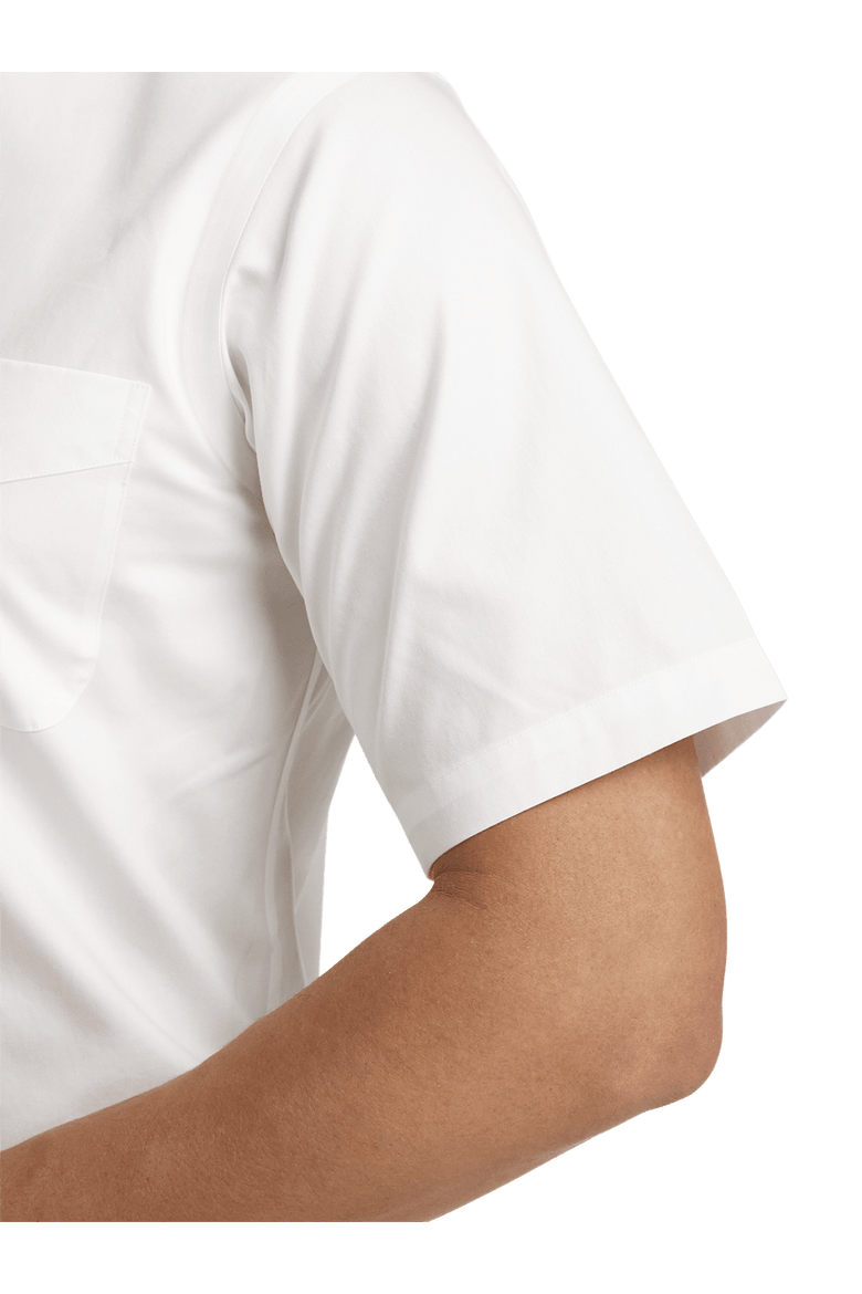 Non-iron Cotton Pinpoint Solid Button Down Collar Short Sleeve Dress Shirt, Alternate, color, White
