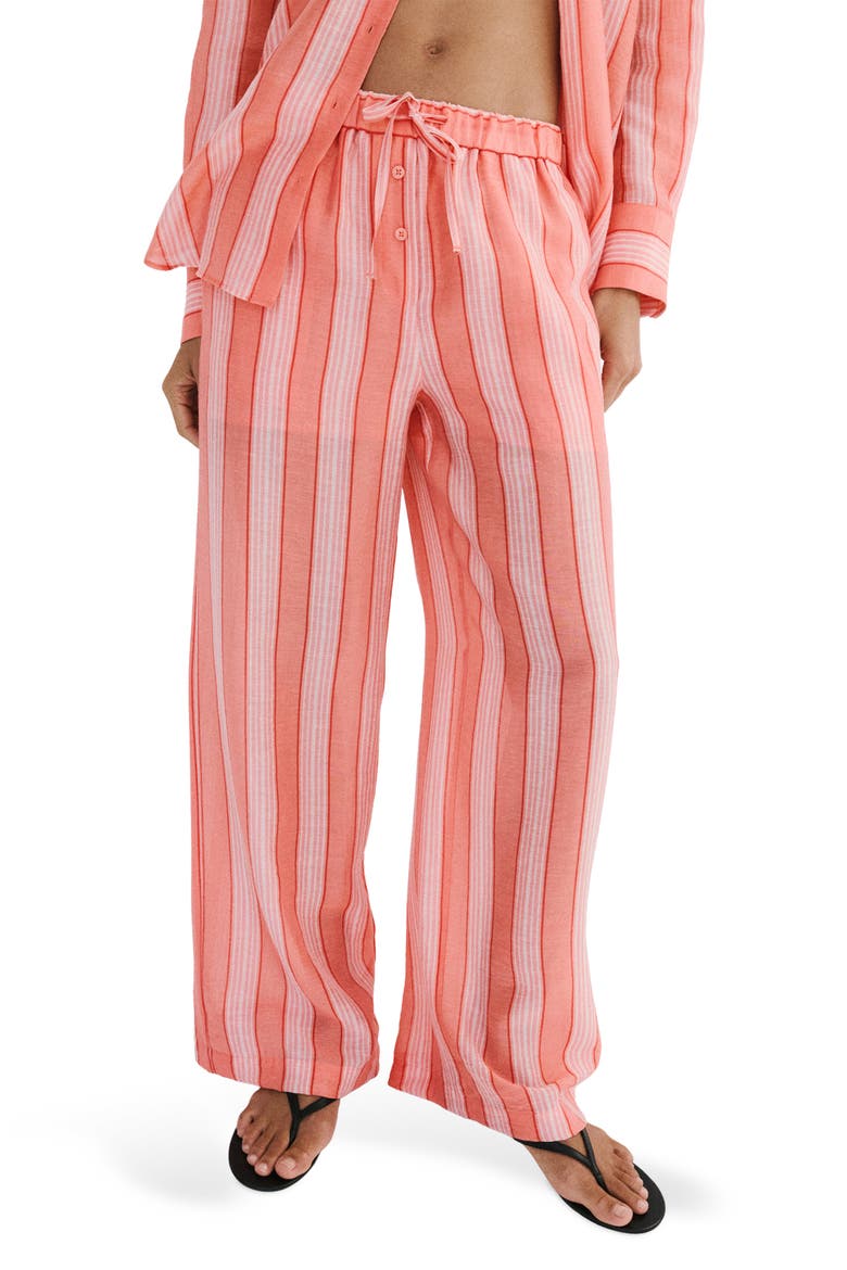 Straight Fit Stripe Pants, Main, color, ORANGE