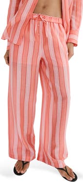 MANGO Straight Fit Stripe Pants