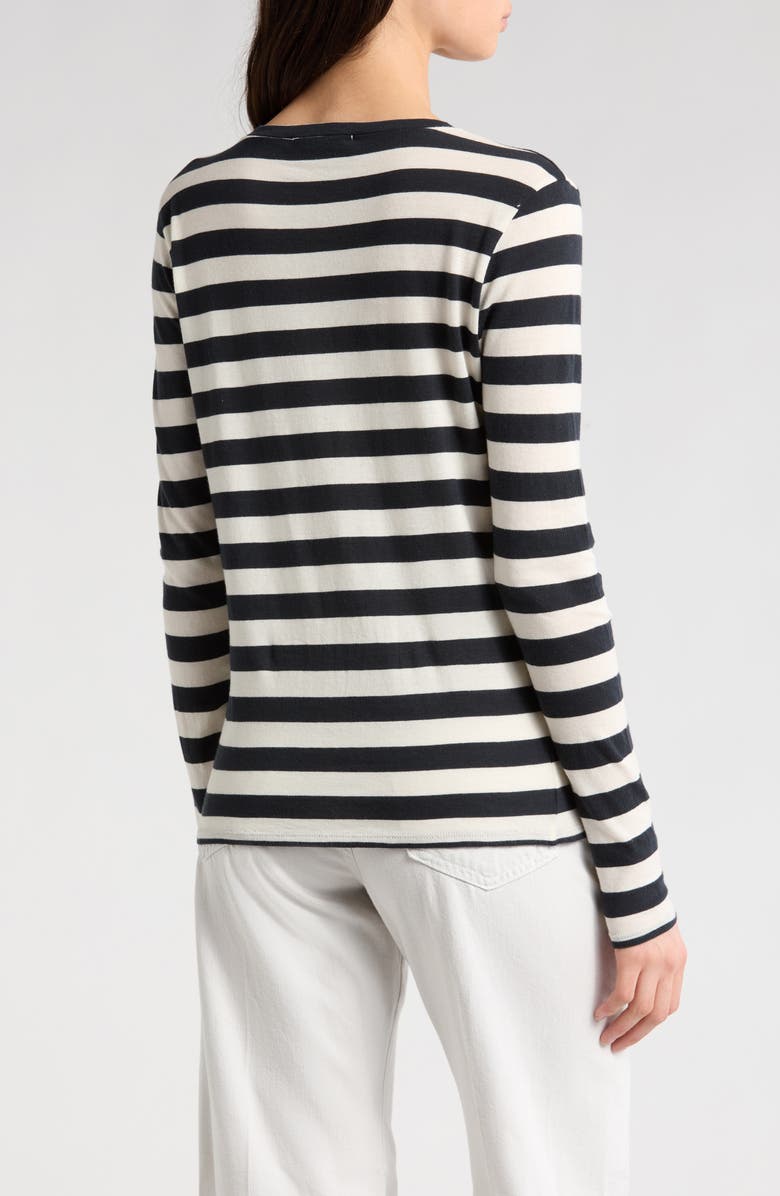 Nili Lotan Stripe Long Sleeve Cotton T-Shirt, Alternate, color,