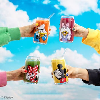 x Disney Mickey & Friends Set of 4 Can Glasses