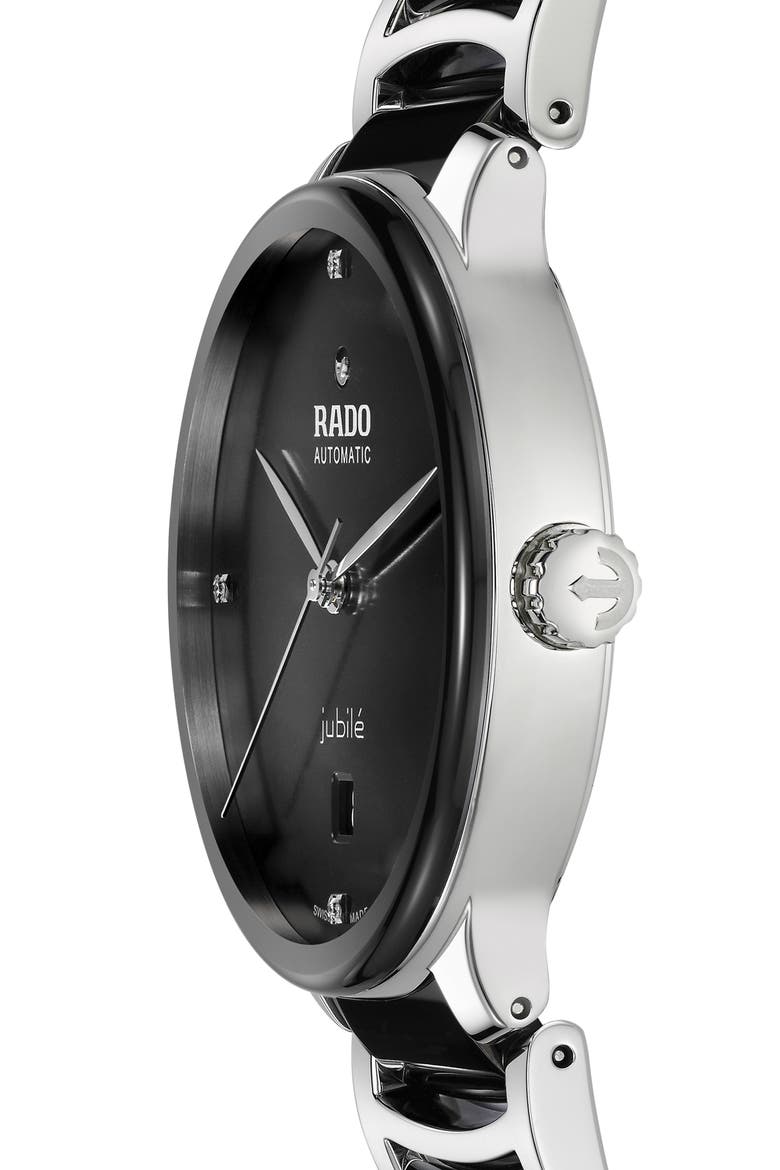 Centrix Automatic Diamond Bracelet Watch, Alternate, color, BLACK