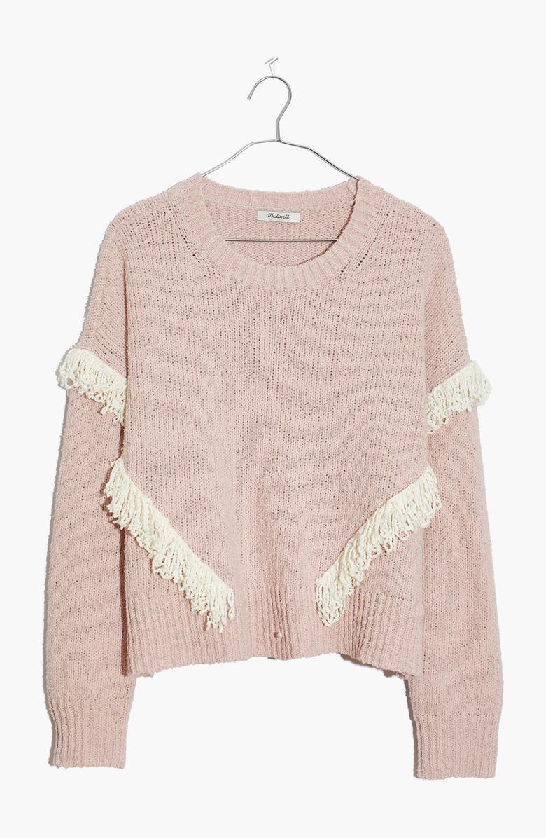 Madewell Montford Fringe Pullover Sweater, Alternate, color, 