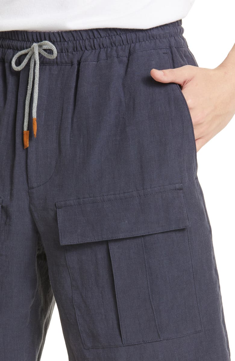 Eleventy Linen Cargo Bermuda Shorts, Alternate, color, 