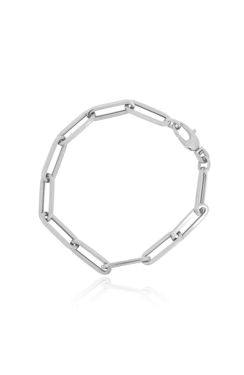 The Lovery Fine Jewelry Extra Large Paperclip Bracelet, Main, color, White Gold
