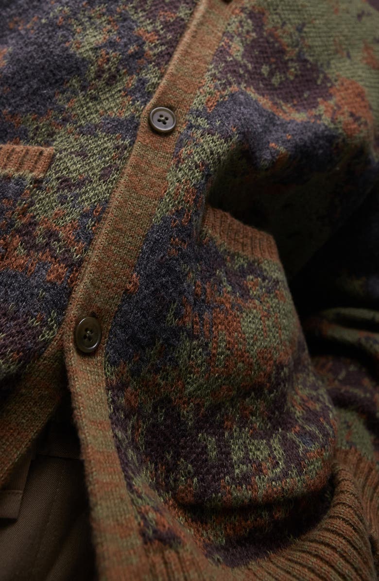 Topman Abstract Pattern Oversize Cardigan, Alternate, color,