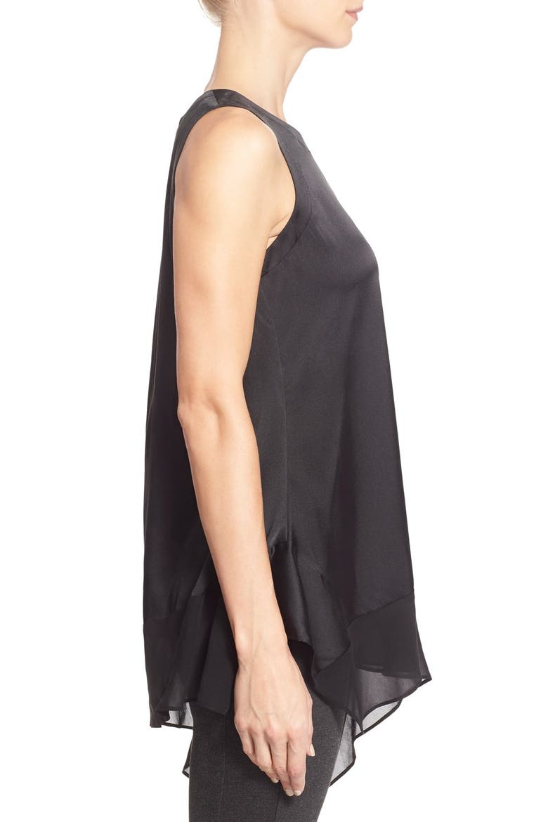 Asymmetrical Silk Blend Tunic, Alternate, color, BLACK