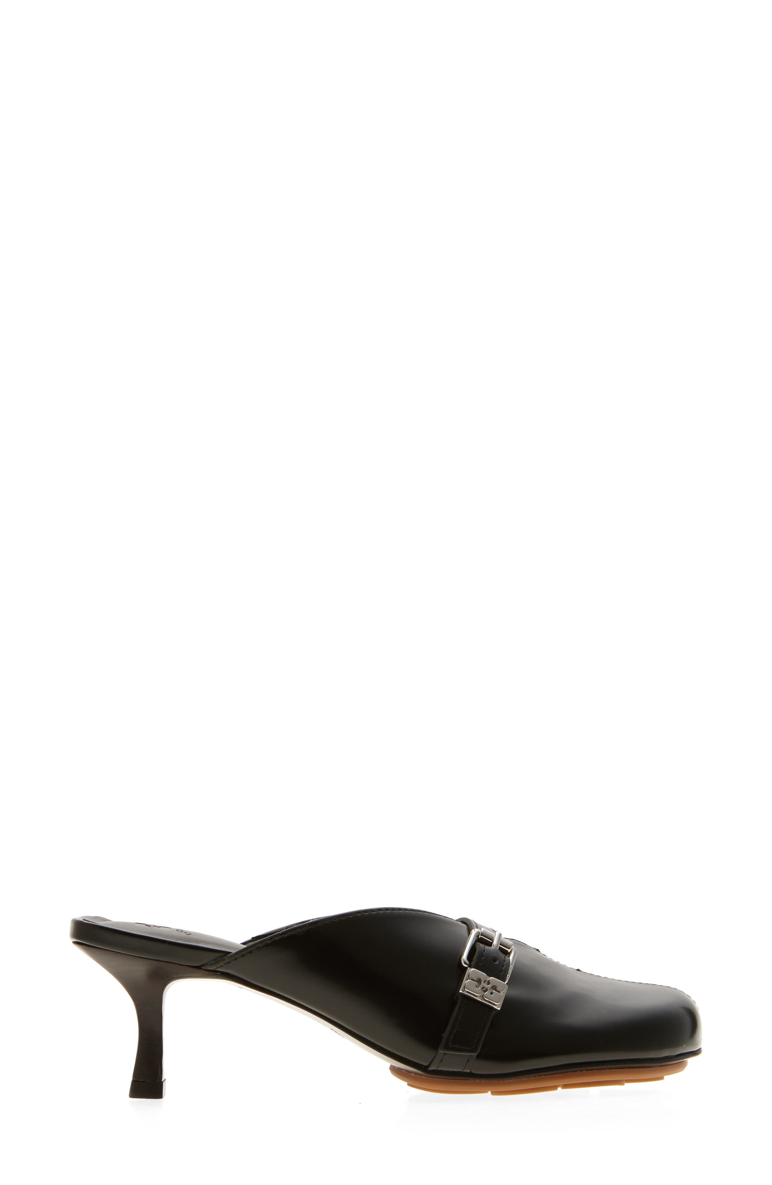 Ganni Sue Buckle Mule, Alternate, color, Black