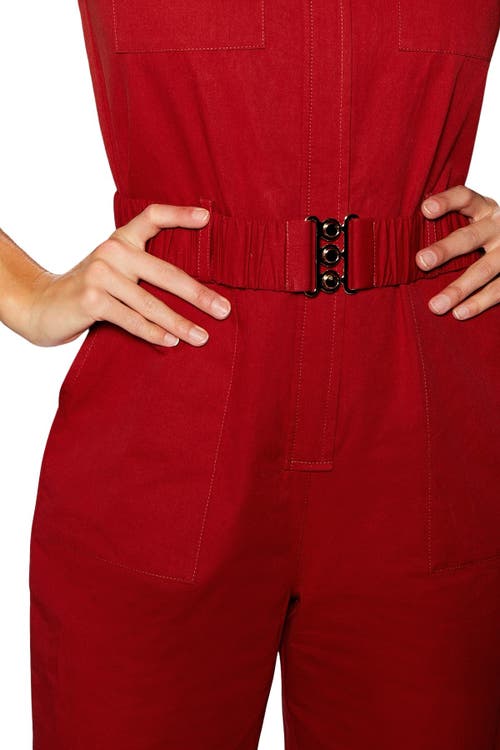 Warehouse Runway Utility Jumpsuit In Red