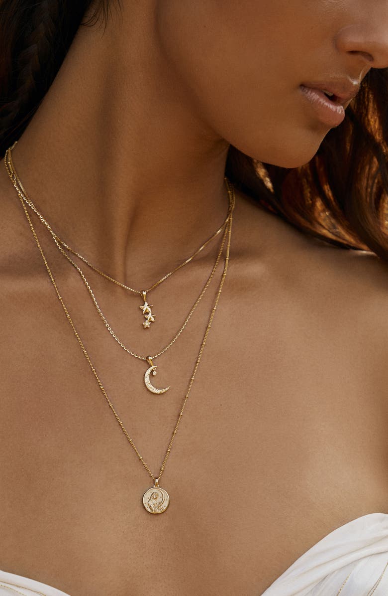 Awe Inspired Mini Selene Coin Pendant Necklace, Alternate, color,