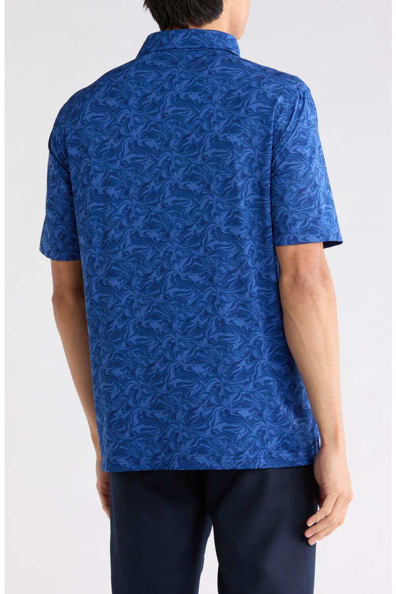 Deep Dive Print Knit Polo, Alternate, color, BLUEPRINT