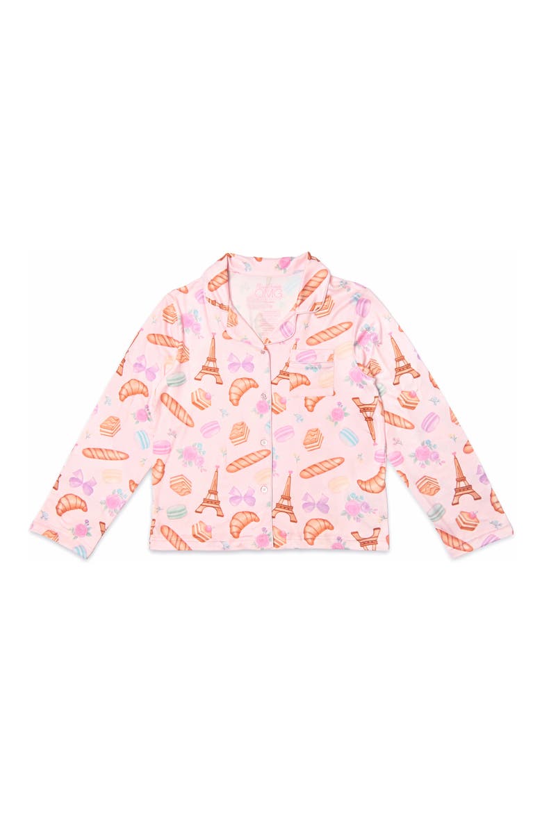 Kids' Paris 3-Piece Pajamas & Headband Set, Alternate, color, POWDER PINK