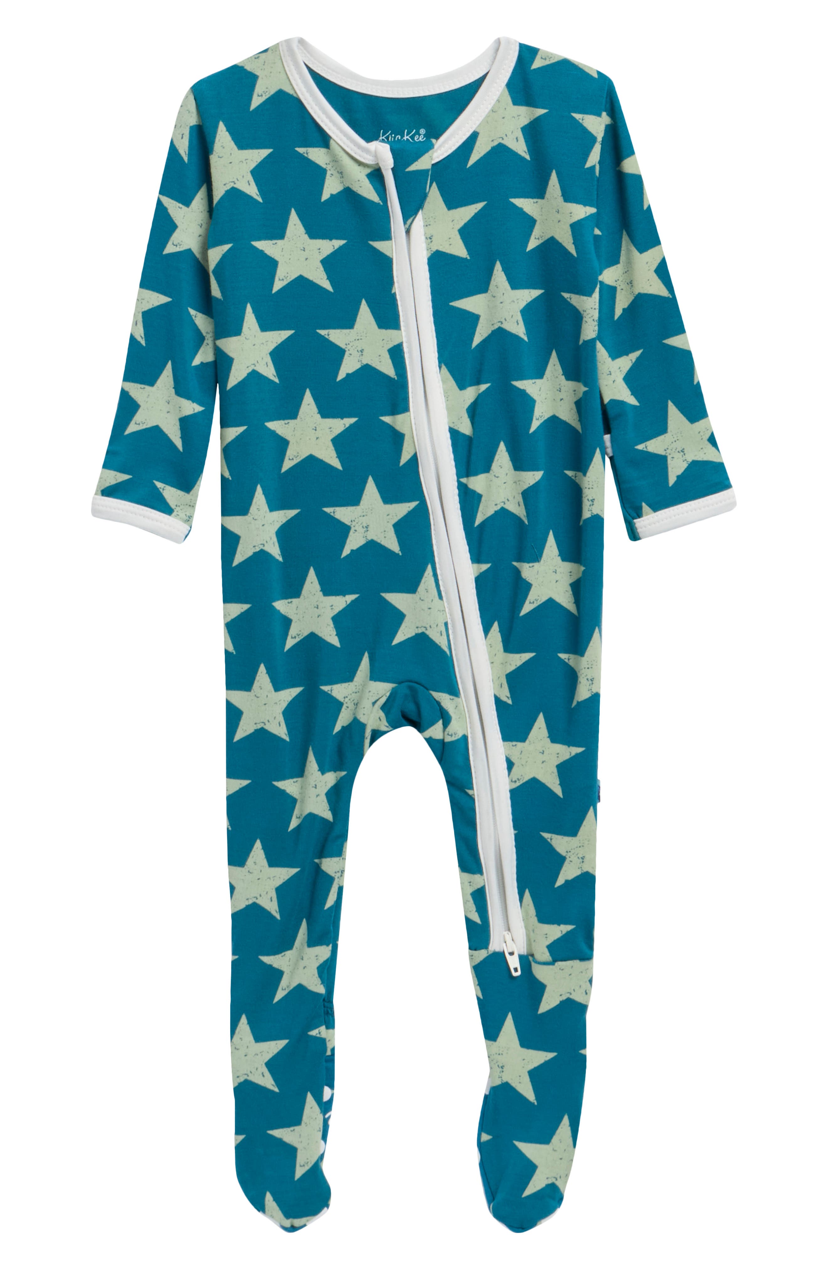 Stars Print Two-Way Zip Footie