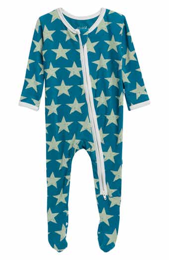 Stars Print Two-Way Zip Footie