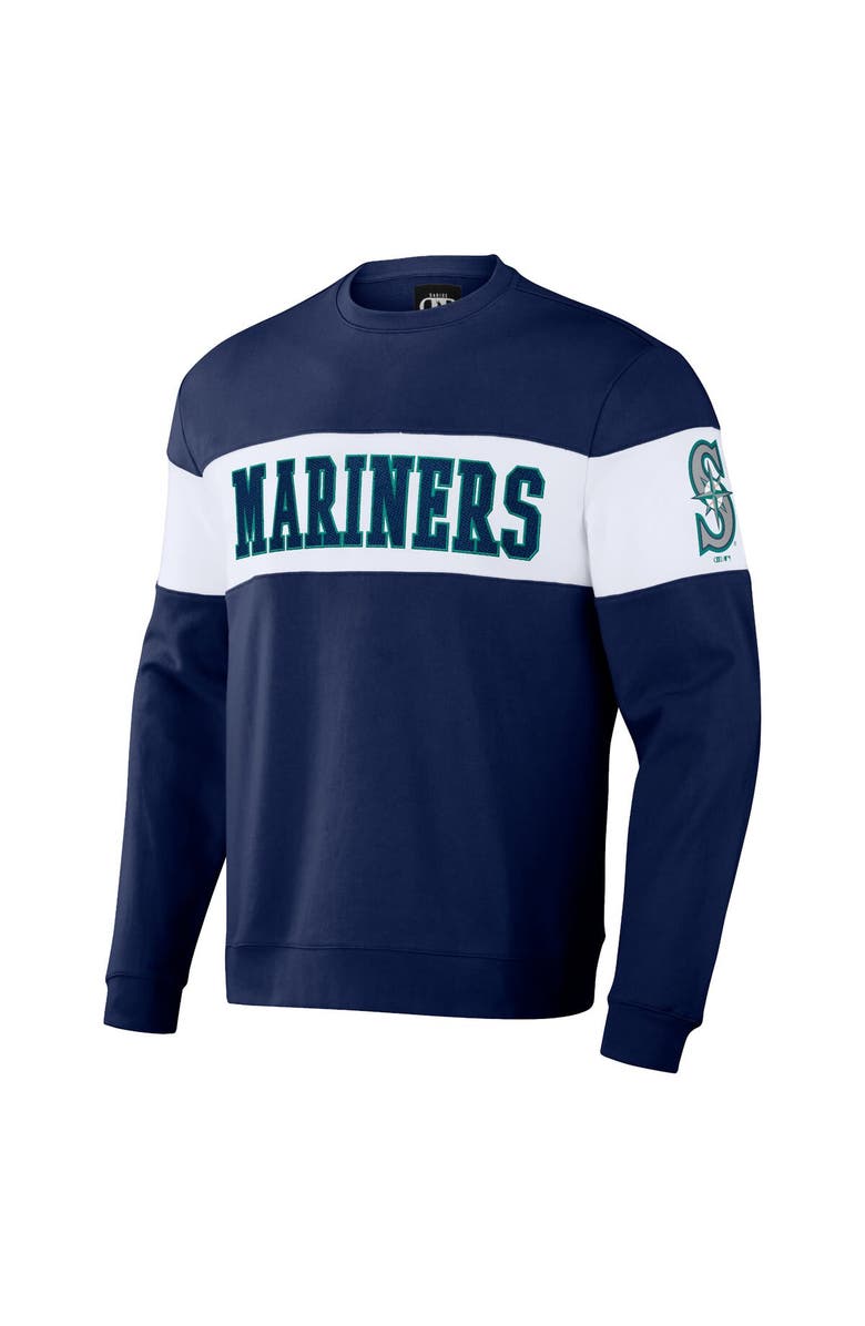 Darius Rucker Collection by Fanatics Men's Darius Rucker Collection by Fanatics Navy Seattle Mariners Stripe Pullover Sweatshirt, Alternate, color, 