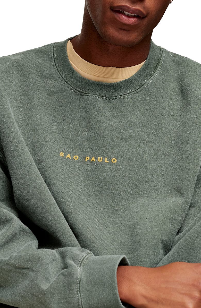 Topman Sao Paulo Crewneck Sweatshirt, Alternate, color, 