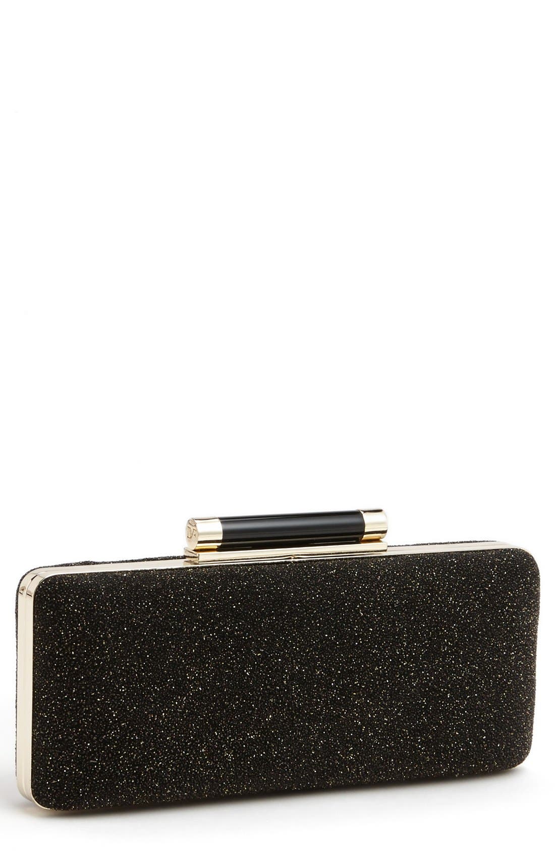 'Tonda - Diamond Dust' Clutch, Main, color, BLACK