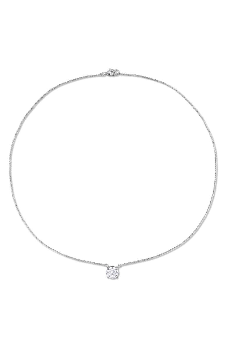 Lab-Grown Diamond Solitaire Necklace White Gold, Alternate, color, White Gold
