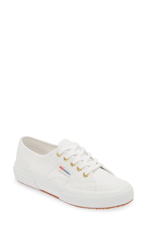 Superga 2750 Cotu Classic Low Top Sneaker in White-Gold 