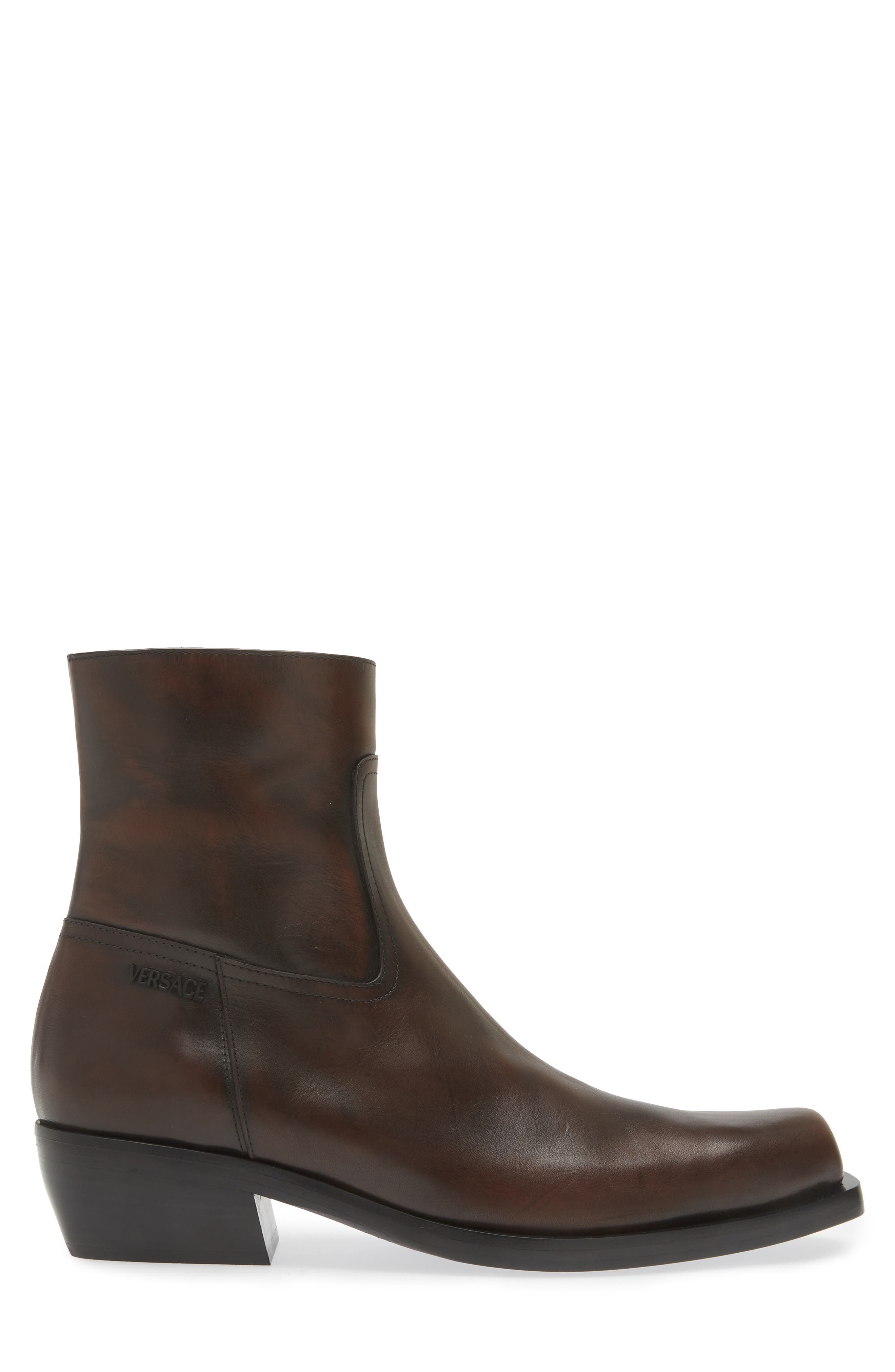 Medusa Leather Boot, Alternate, color, EBONY- RUTHENIUM