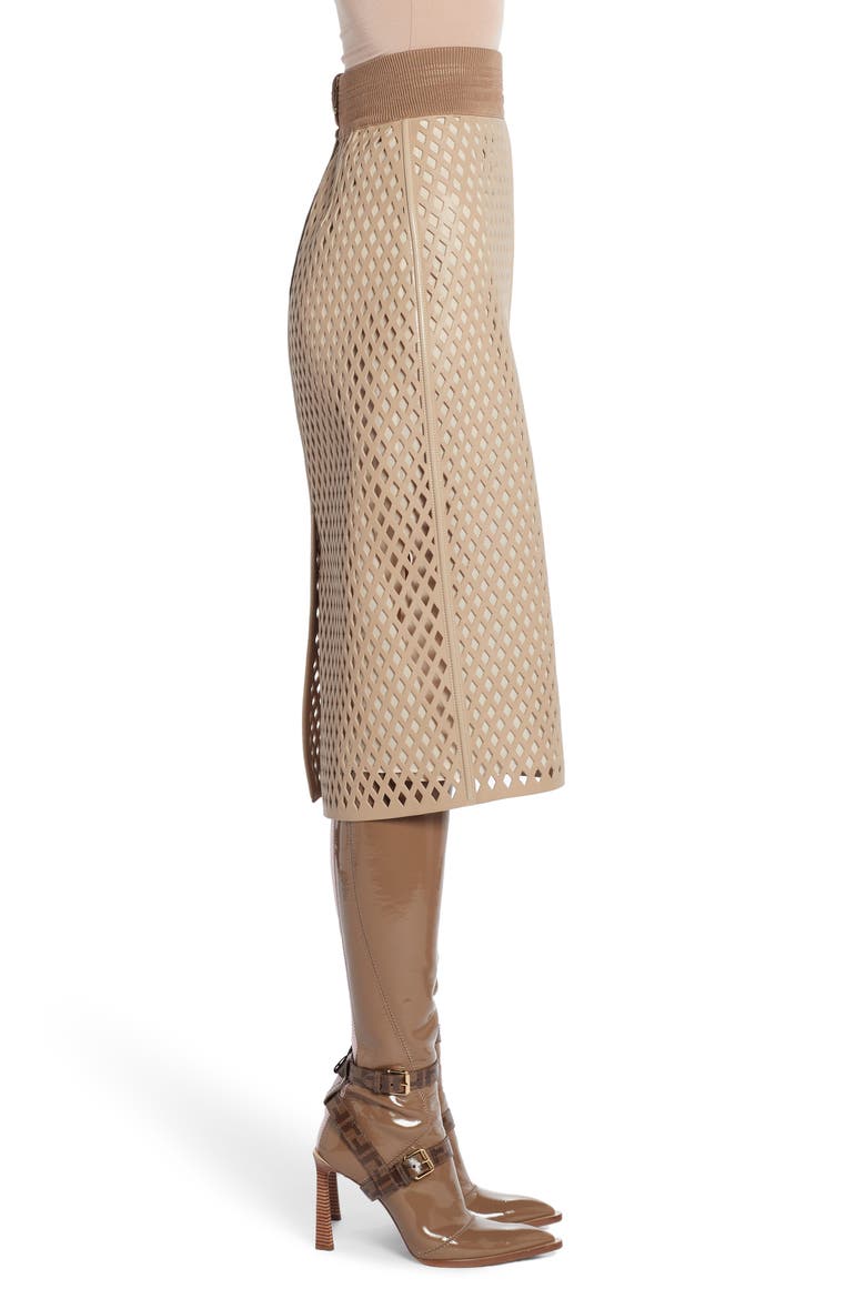 Leather Mesh Pencil Skirt, Alternate, color, BEIGE