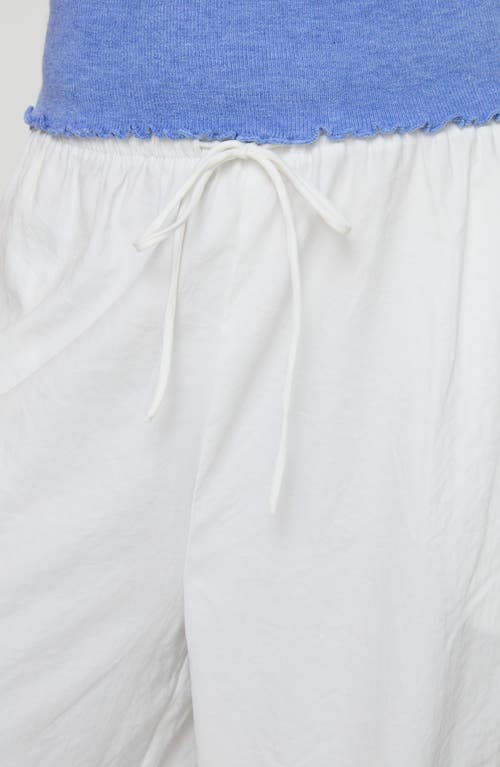 Princess Polly Barbieri Wide Leg Drawstring Pants In White