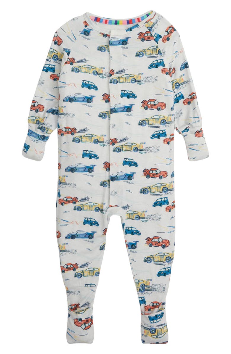 Magnetic Me Lap of Life Race Car Print Magnetic Convertible Romper, Main, color, 