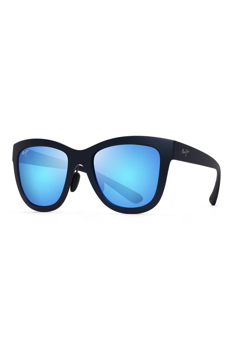 Anuenue 52mm PolarizedPlus2® Sunglasses, Alternate, color, MATTE BLUE/ BLUE HAWAII