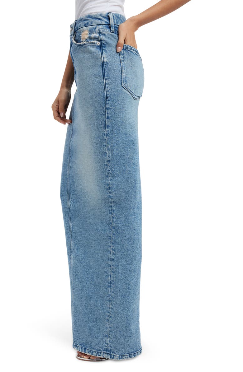 Good American Denim Maxi Skirt, Alternate, color, 