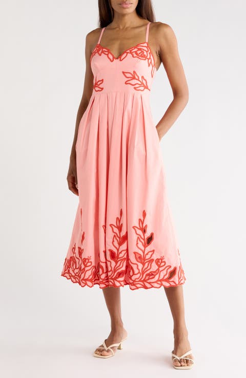 Maude Embroidered A-Line Dress