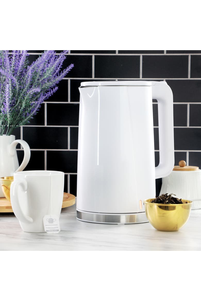 1.8 Quart Stainless Steel Electric Tea Kettle in White, Alternate, color, White