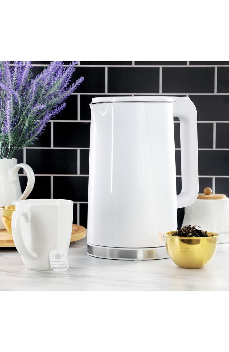 Megachef 1.8 Quart Stainless Steel Electric Tea Kettle in White, Alternate, color, White