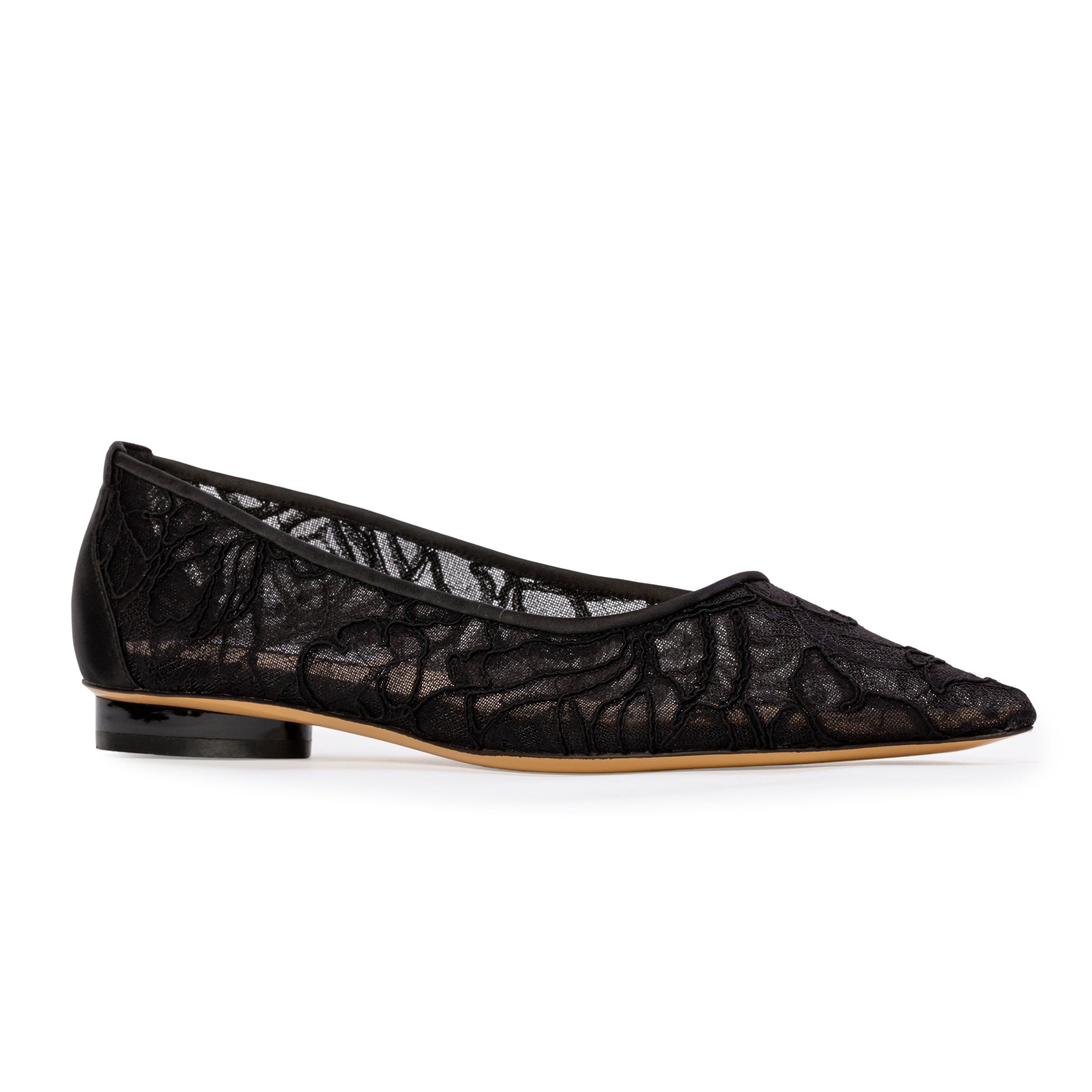 Anne Barge Jolie Flat, Alternate, color, Black Lace
