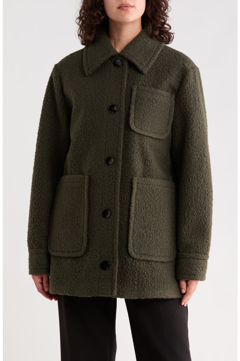 Textured Wool Shirt Jacket, Main, color, OLIVE