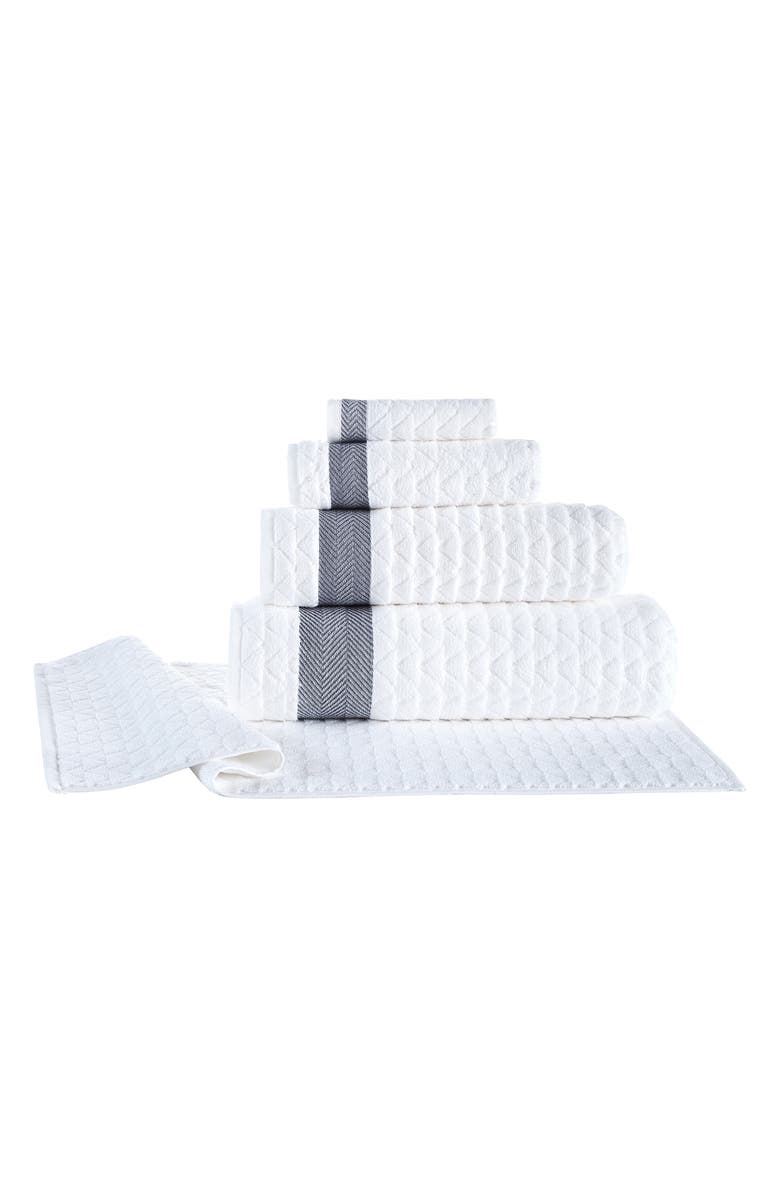 Brooks Brothers Herringbone 6-Piece Towel Set, Alternate, color, White