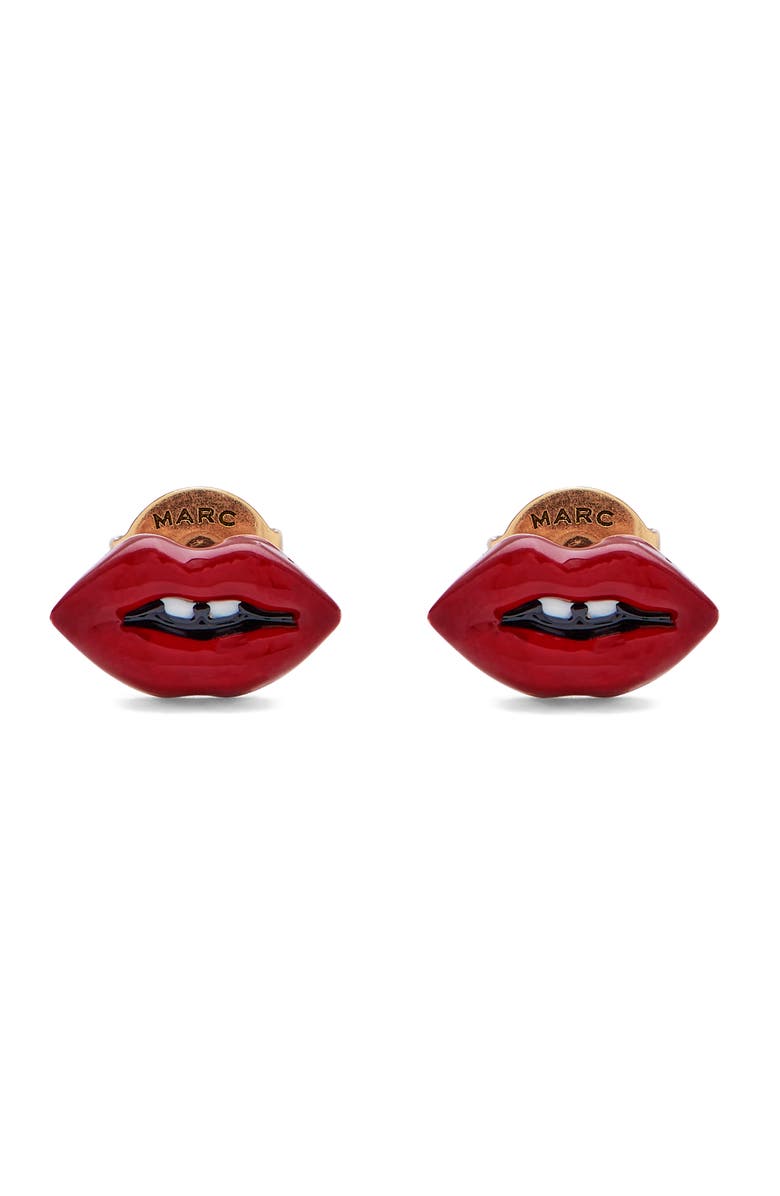 Marc Jacobs Lips Stud Earrings, Main, color, Gold/ Red