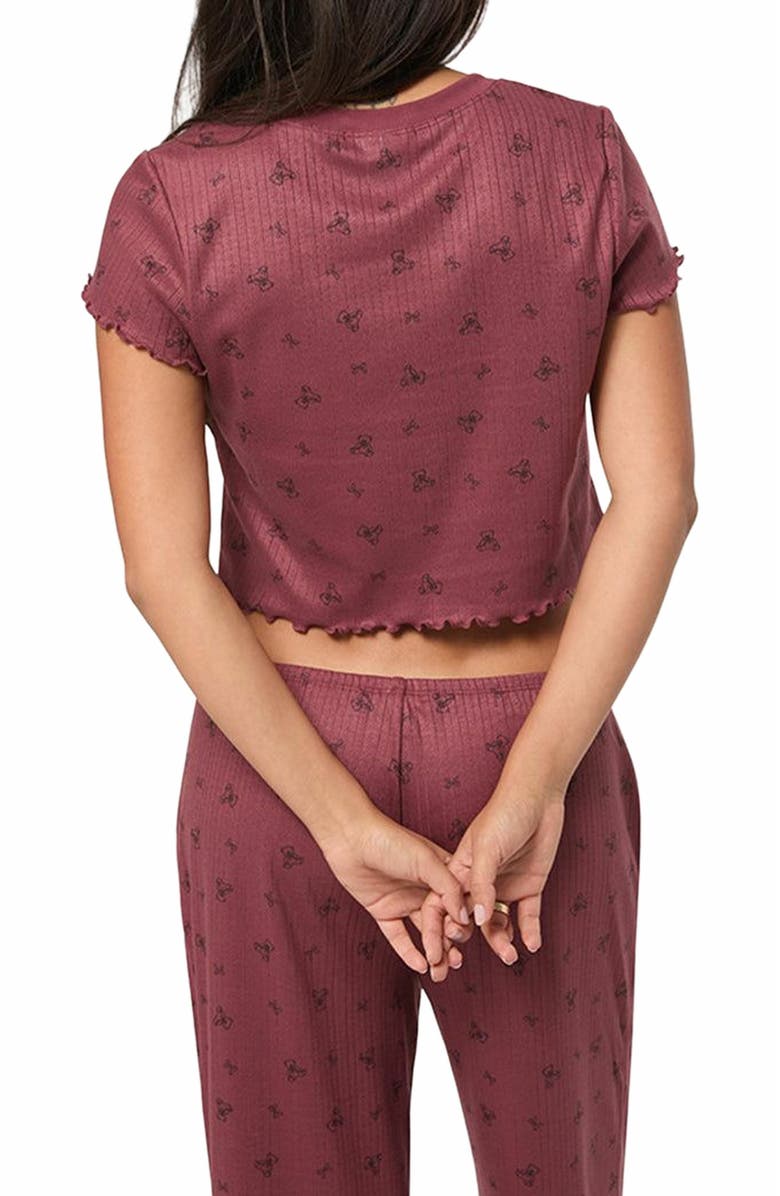 WeWoreWhat Boxy Baby Tee, Alternate, color, Rouge/Dk Navy