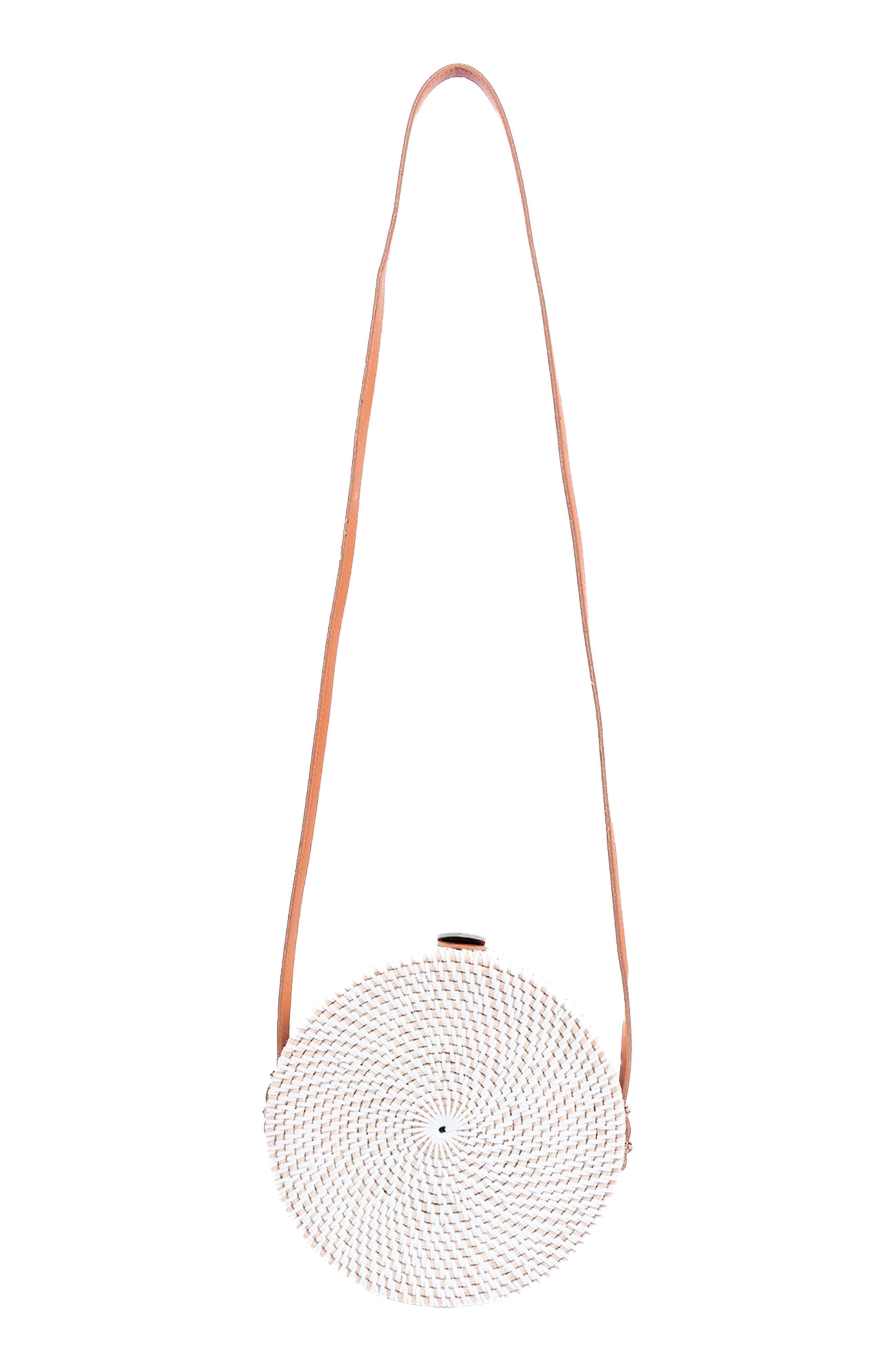 Jelavu Ata Kauri Rattan Canteen Crossbody Bag, Alternate, color, White