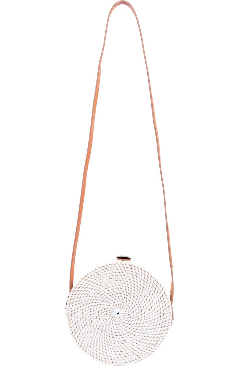 Jelavu Ata Kauri Rattan Canteen Crossbody Bag, Alternate, color, White