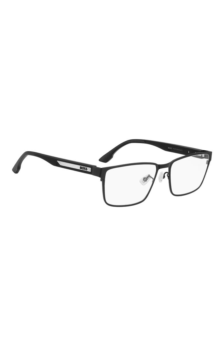 57mm Rectangular Optical Glasses, Alternate, color, MATTE BLACK