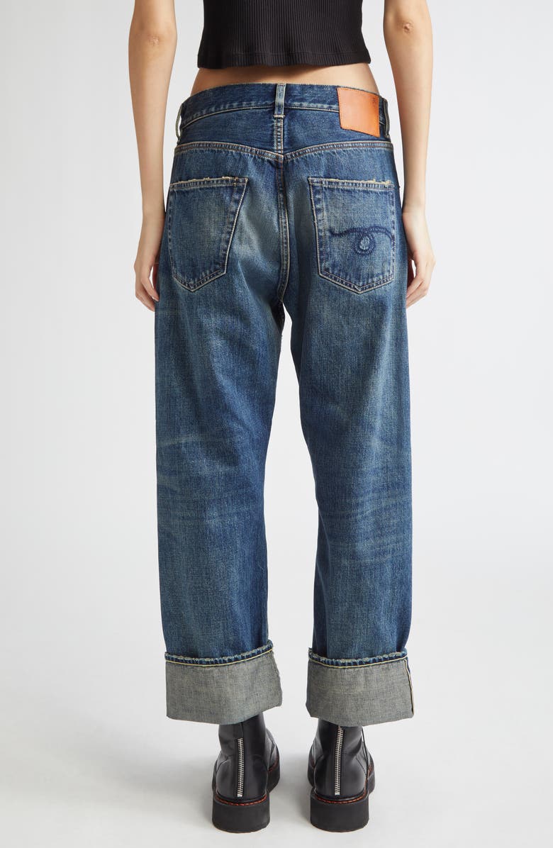 R13 Cuffed X-Boyfriend Jeans, Alternate, color, Adelaide Selvedge Blue