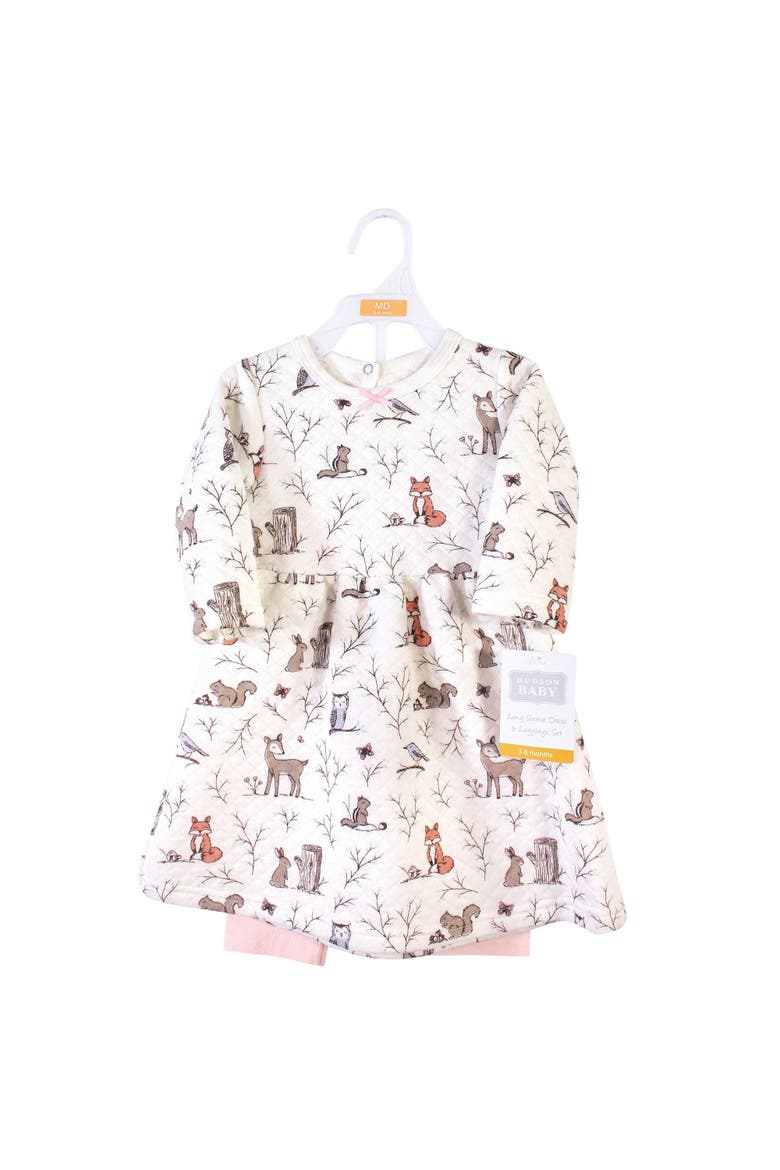 Quilted Cotton Dress and Leggings, Alternate, color, Enchanted Forest