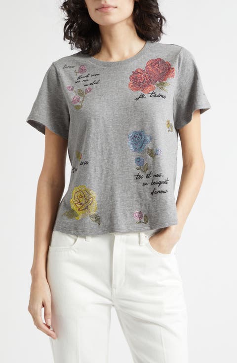 Heat Set Rhinestone Graphic T-Shirt