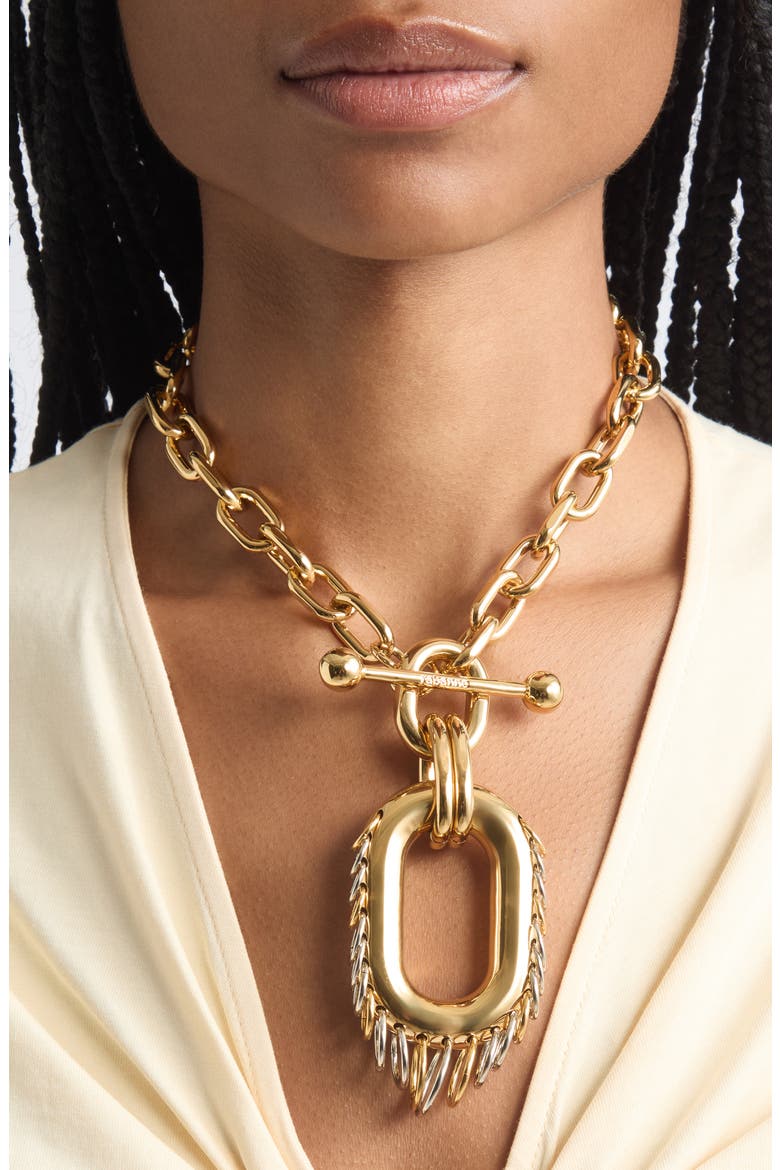 Toggle Necklace, Alternate, color, GOLD