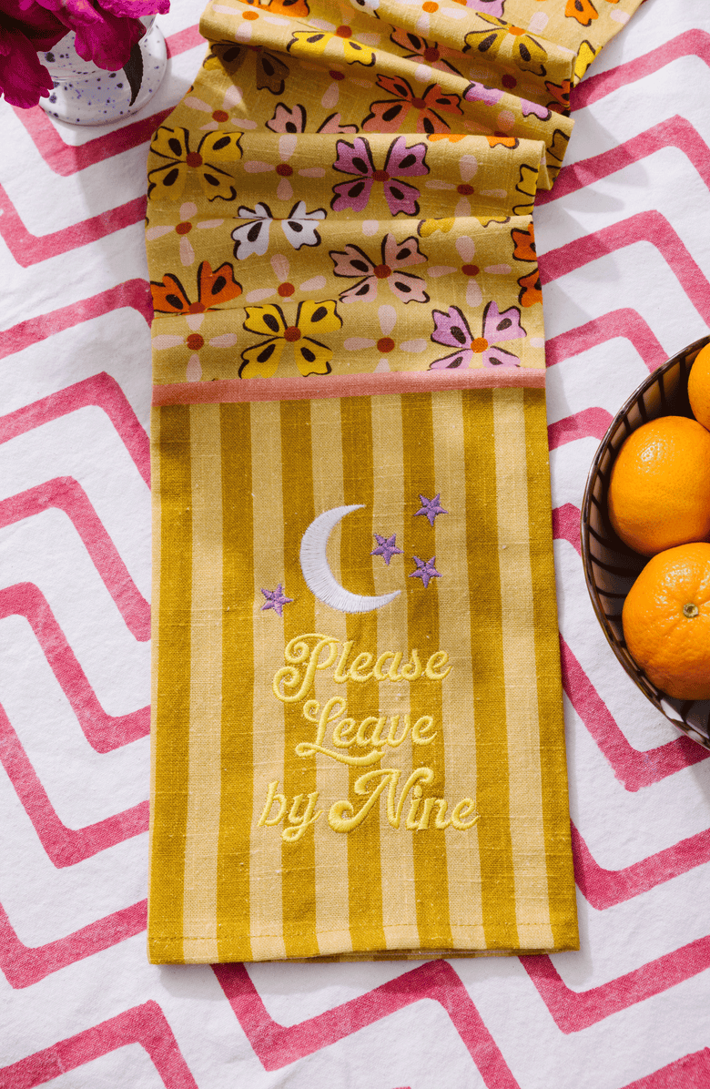 Furbish Leave by Nine Dish Towel, Alternate, color, Golden Yellow