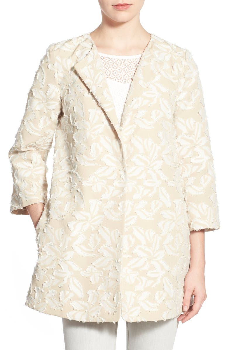 Chelsea28 Textured Floral Collarless Jacket, Alternate, color, 