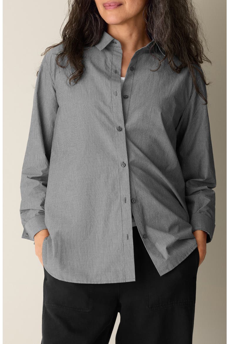 Organic Cotton Long Shirt, Main, color, BLACK WHITE