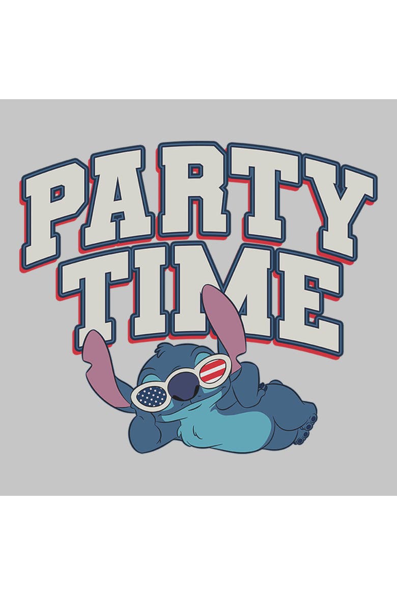 Juniors Lilo & Stitch American Party Time T Shirt, Alternate, color, Athletic Heather