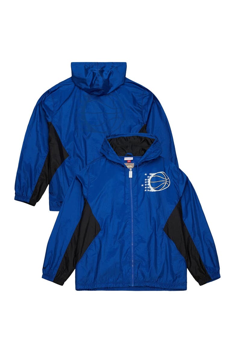 Men's Mitchell & Ness Blue Orlando Magic Playmaker Full-Zip Hooded Windbreaker Jacket, Main, color, Blue