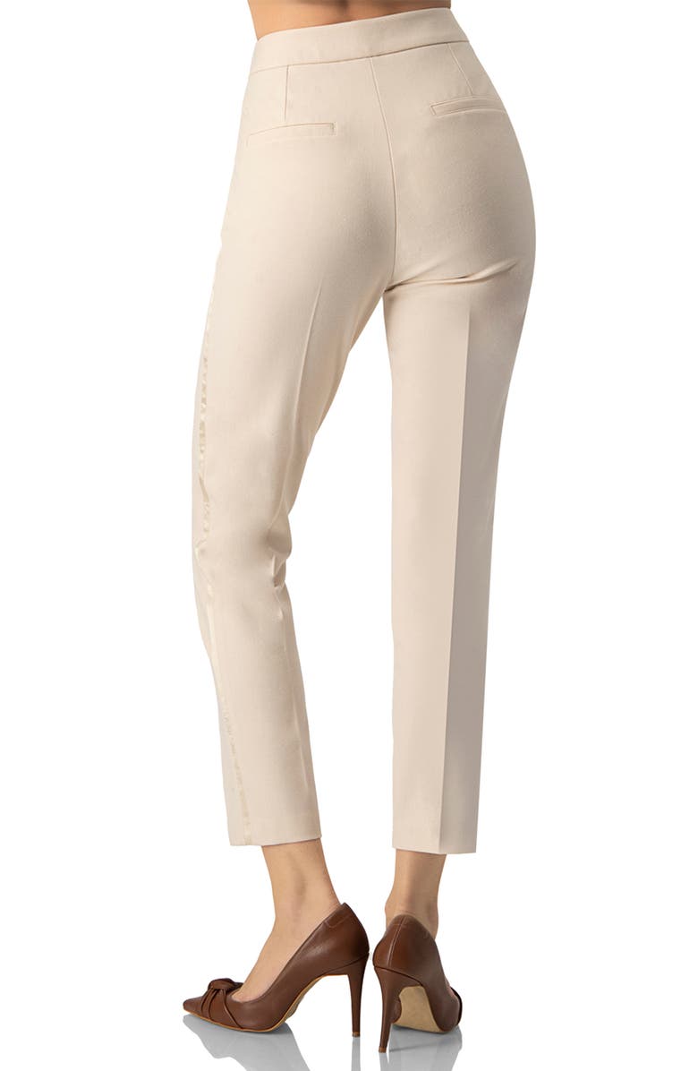 IVONNE Straight Cut Tailored Capri Trousers, Alternate, color, Natural